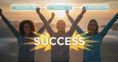 Diagram illustrating the progression from Talent to Skill to Strength, culminating in a burst of Success.